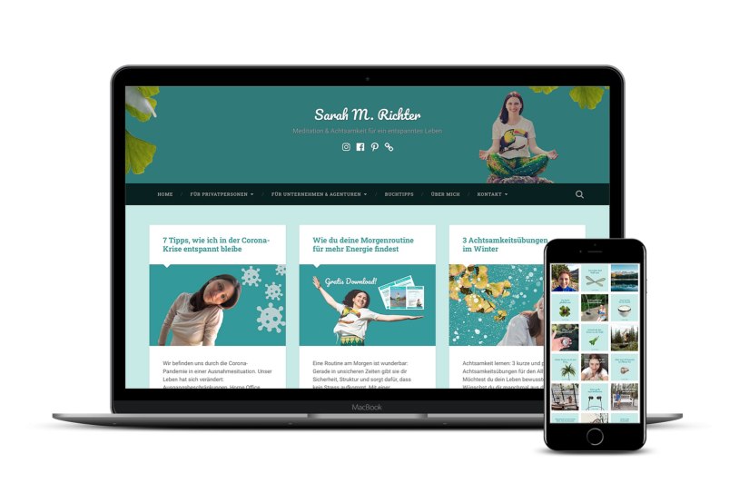 Website von Sarah M. Richter, Trainerin für Stressbewältigung